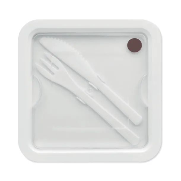 SATURDAY Lunch box with cutlery 600ml White