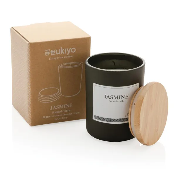  Ukiyo deluxe scented candle with bamboo lid - Ukiyo Black 