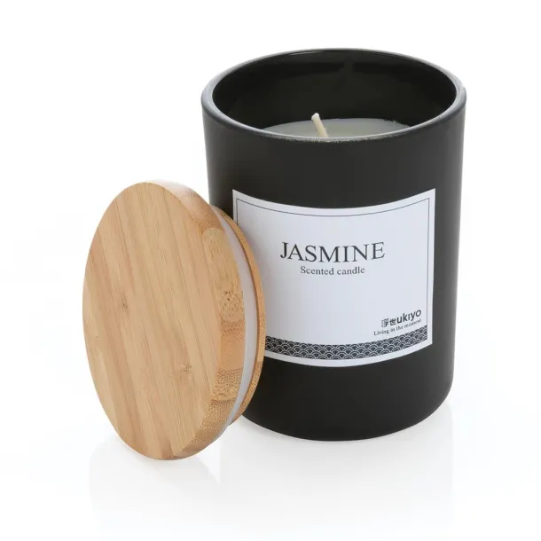  Ukiyo deluxe scented candle with bamboo lid - Ukiyo Black 