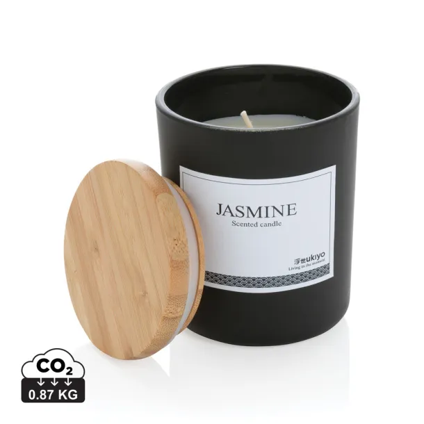  Ukiyo deluxe scented candle with bamboo lid - Ukiyo Black 