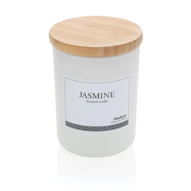  Ukiyo deluxe scented candle with bamboo lid - Ukiyo White 