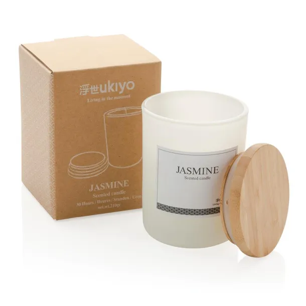  Ukiyo deluxe scented candle with bamboo lid - Ukiyo White 