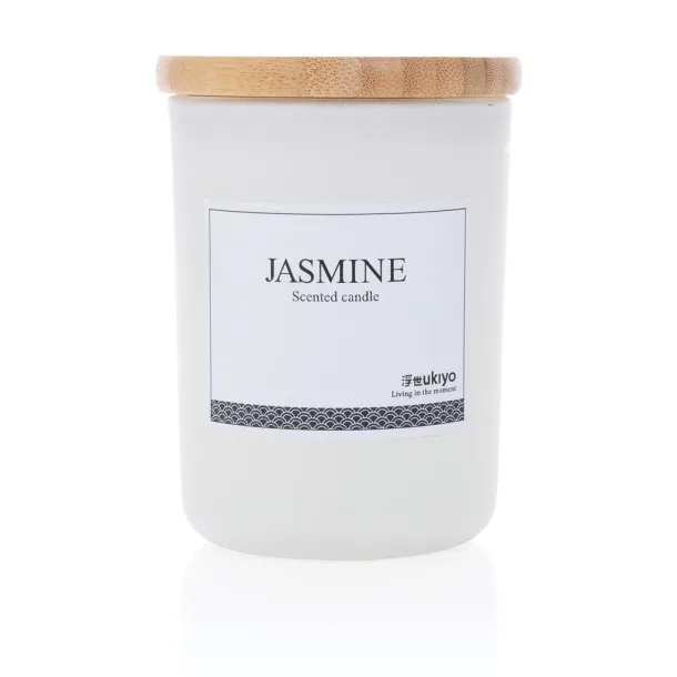  Ukiyo deluxe scented candle with bamboo lid - Ukiyo White 