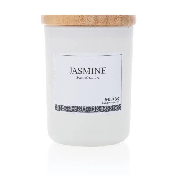  Ukiyo deluxe scented candle with bamboo lid - Ukiyo White 