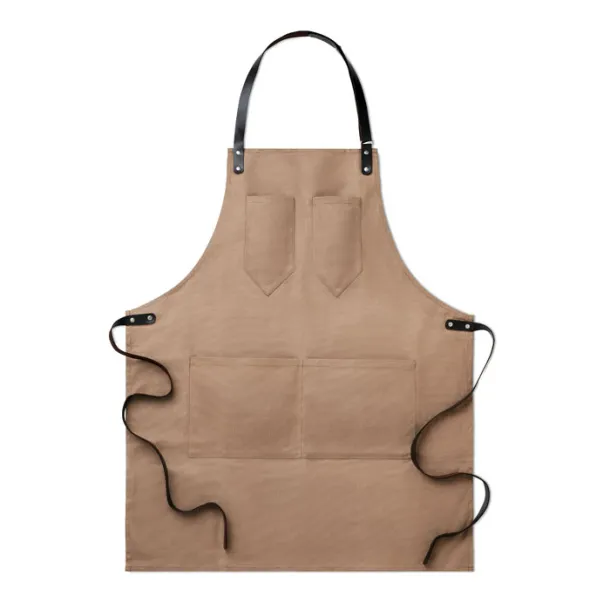 CHEF Apron in leather Taupe