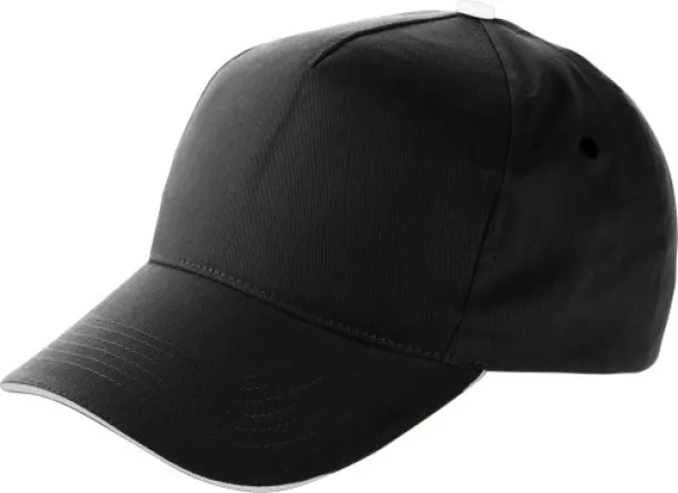 Beau pamučna kapa - 5 panela Crna