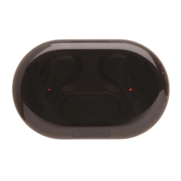  Light up logo TWS earbuds in charging case - XD Collection Black 