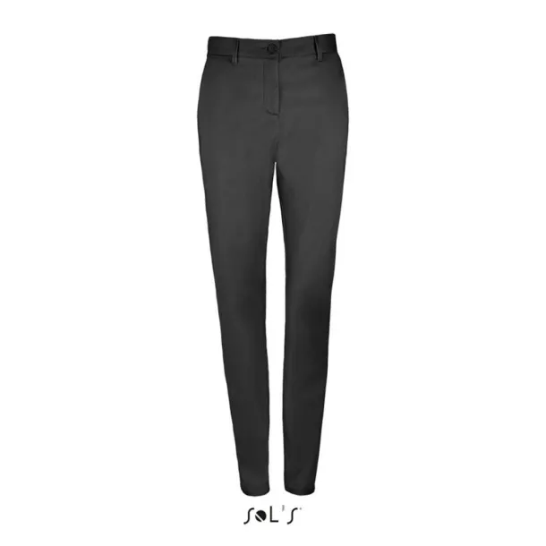  SOL'S JARED WOMEN - SATIN STRETCH TROUSERS - SOL'S Black