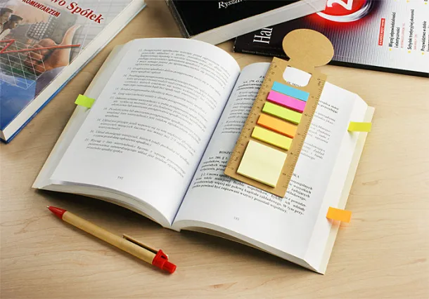 MEMO bookmark sa stickerima naturalny