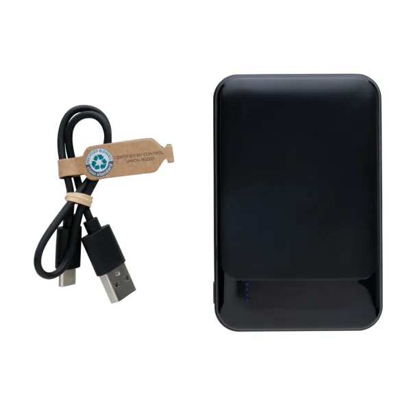  Prijenosna baterija od RCS reciklirane plastike, 5 000 mAh - XD Collection Crna