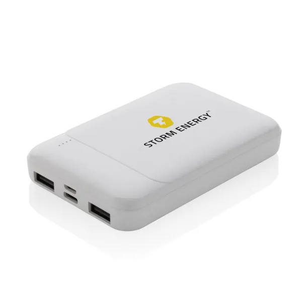  Prijenosna baterija od RCS reciklirane plastike, 5 000 mAh - XD Collection Bijela