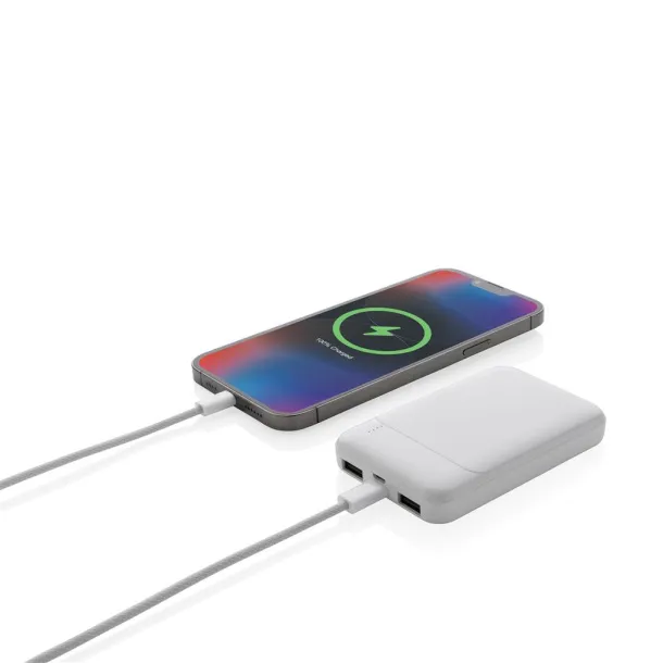  Prijenosna baterija od RCS reciklirane plastike, 5 000 mAh - XD Collection Bijela