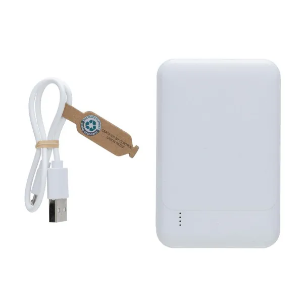  Prijenosna baterija od RCS reciklirane plastike, 5 000 mAh - XD Collection Bijela
