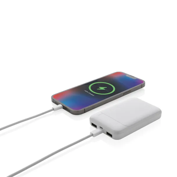  Prijenosna baterija od RCS reciklirane plastike, 5 000 mAh - XD Collection Bijela