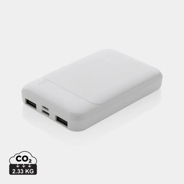  RCS recycled plastic 5.000 mAh powerbank - XD Collection White 