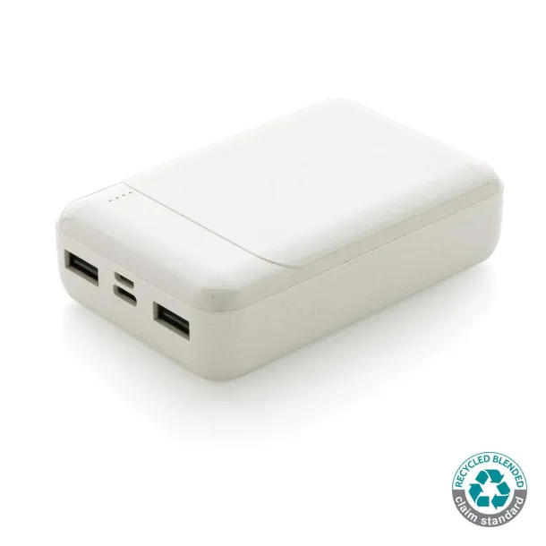  RCS standard recycled plastic 10.000 mAh powerbank - XD Collection White 