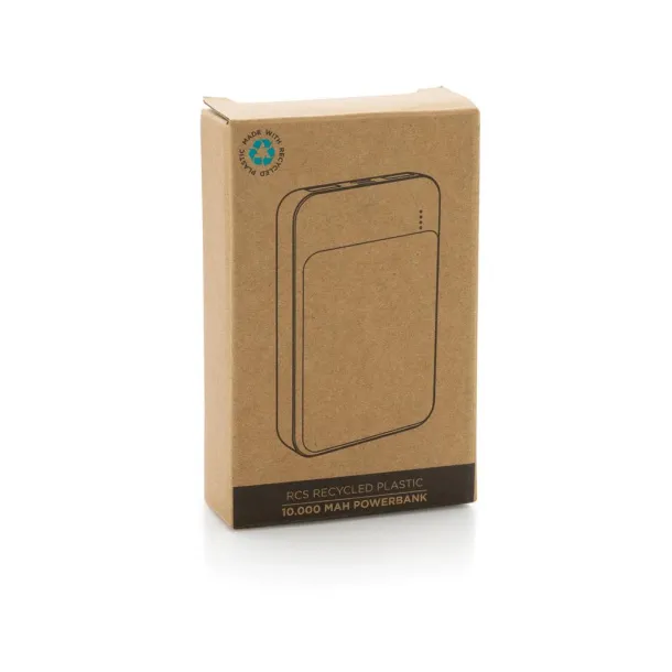  RCS standard recycled plastic 10.000 mAh powerbank - XD Collection White 