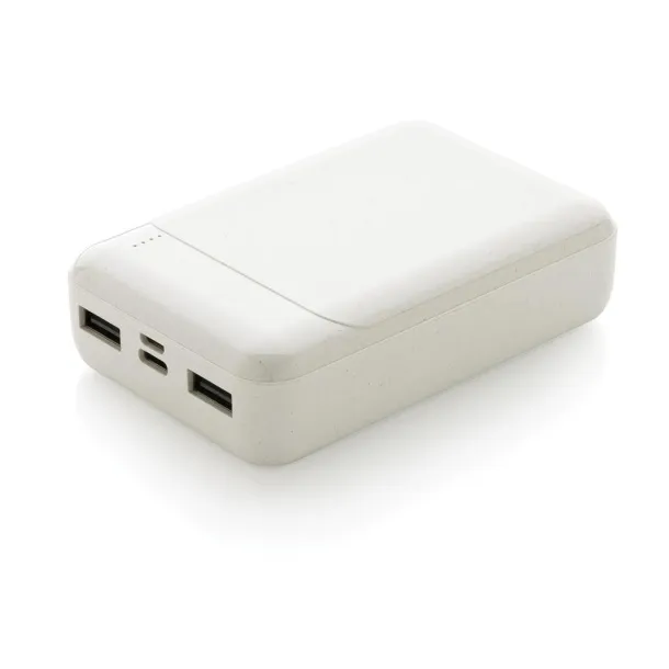  RCS standard recycled plastic 10.000 mAh powerbank - XD Collection White 