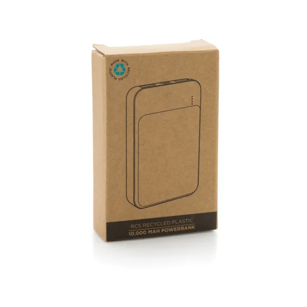  RCS standard recycled plastic 10.000 mAh powerbank - XD Collection White 