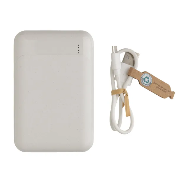  RCS standard recycled plastic 10.000 mAh powerbank - XD Collection White 