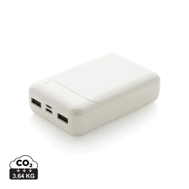  RCS standard recycled plastic 10.000 mAh powerbank - XD Collection White 