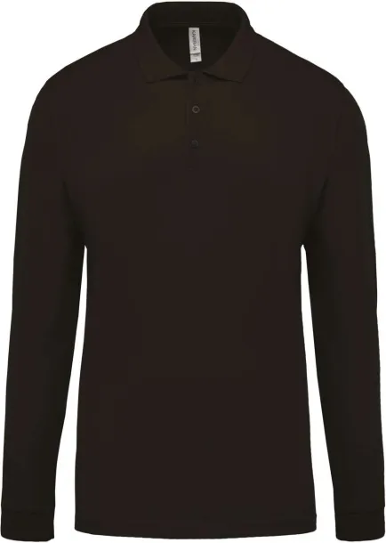  MEN'S LONG-SLEEVED PIQUÉ POLO SHIRT - Kariban Tamno siva