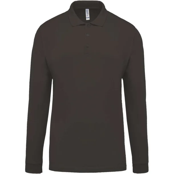  MEN'S LONG-SLEEVED PIQUÉ POLO SHIRT - Kariban Tamno siva