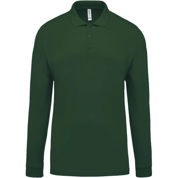  Muška polo pique majica dugih rukava, 180 g/m2 - Kariban Šumski zelena