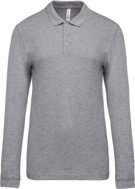  MEN'S LONG-SLEEVED PIQUÉ POLO SHIRT - Kariban Oxford Grey