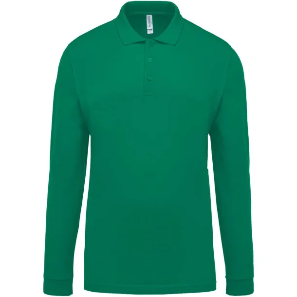  Muška polo pique majica dugih rukava, 180 g/m2 - Kariban Kelly zelena