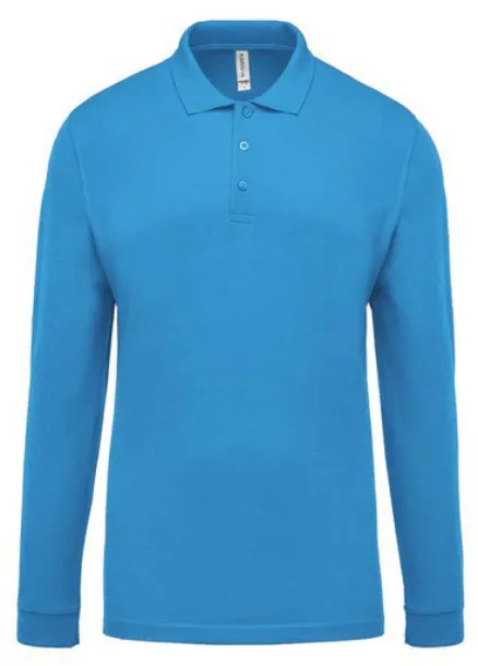  Muška polo pique majica dugih rukava, 180 g/m2 - Kariban Tropical Blue