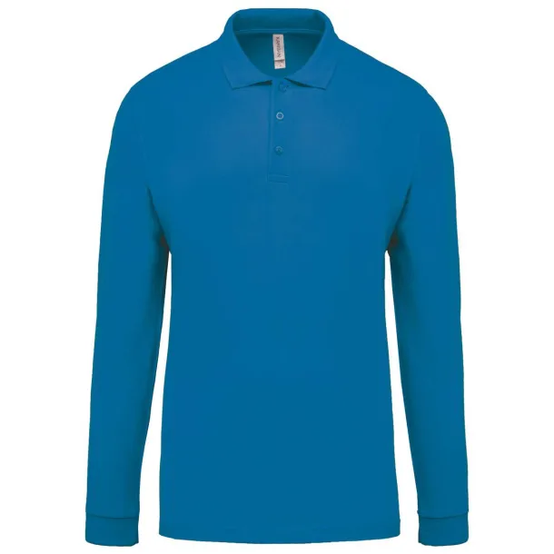  Muška polo pique majica dugih rukava, 180 g/m2 - Kariban Tropical Blue