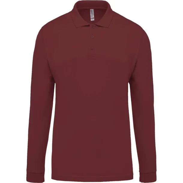  MEN'S LONG-SLEEVED PIQUÉ POLO SHIRT - Kariban Wine