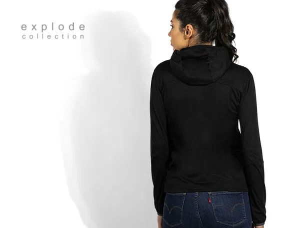 RIDER WOMEN women's softshell hooded jacket - EXPLODE Black