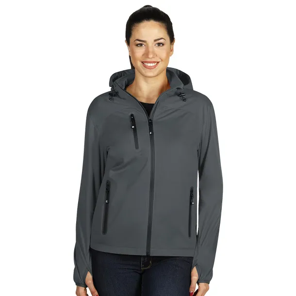 RIDER WOMEN women's softshell hooded jacket - EXPLODE Dark gray