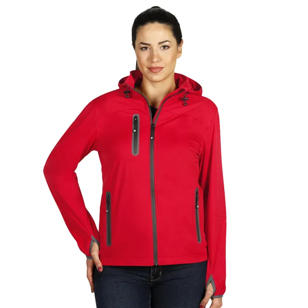 RIDER WOMEN women's softshell hooded jacket - EXPLODE Red