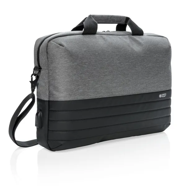  Swiss Peak RFID 15.6" laptop bag Cool Grey 9 Black