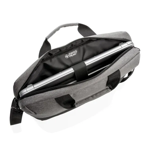  Swiss Peak RFID 15.6" laptop bag Cool Grey 9 Black