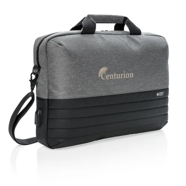  Swiss Peak RFID 15.6" laptop bag Cool Grey 9 Black