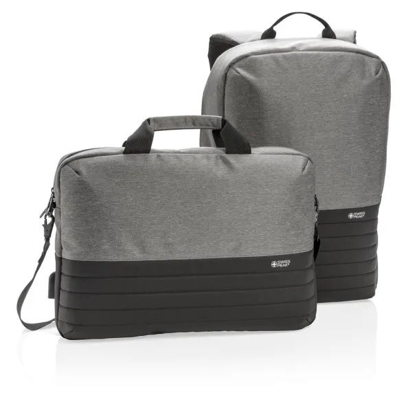  Swiss Peak RFID 15.6" laptop bag Cool Grey 9 Black