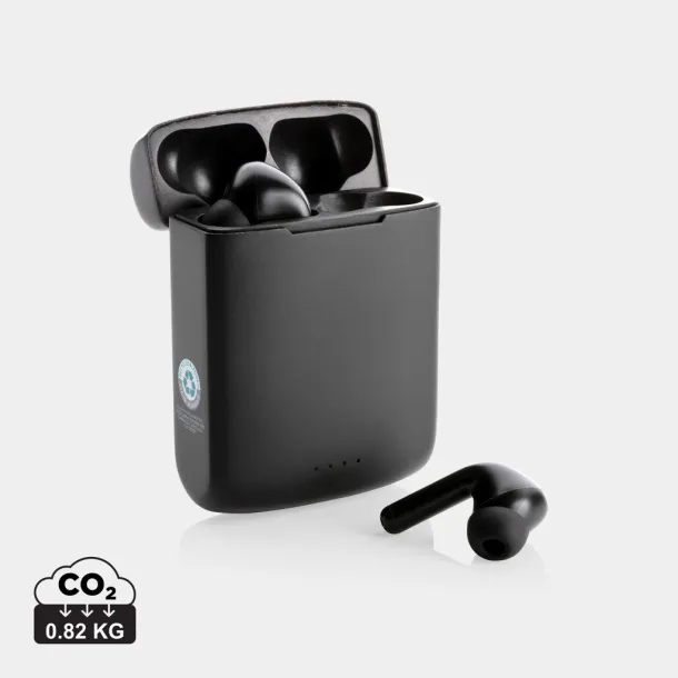  Skywave RCS recycled plastic solar earbuds - XD Xclusive Black 