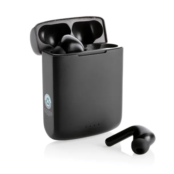  Skywave RCS recycled plastic solar earbuds - XD Xclusive Black 