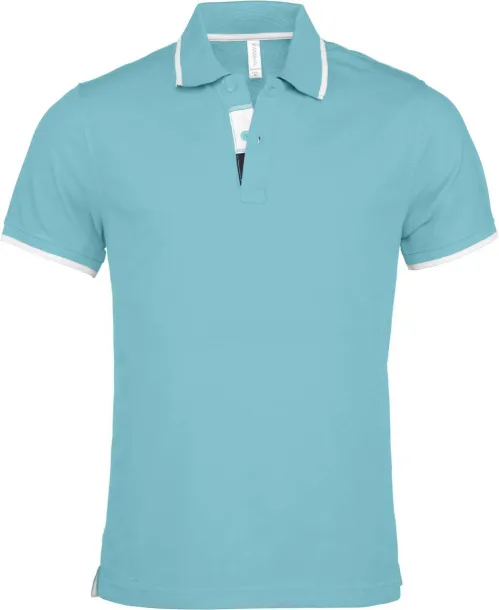  Muška polo majica kratkih rukava, 220 g/m2 - Kariban Light Turquoise Bijela
