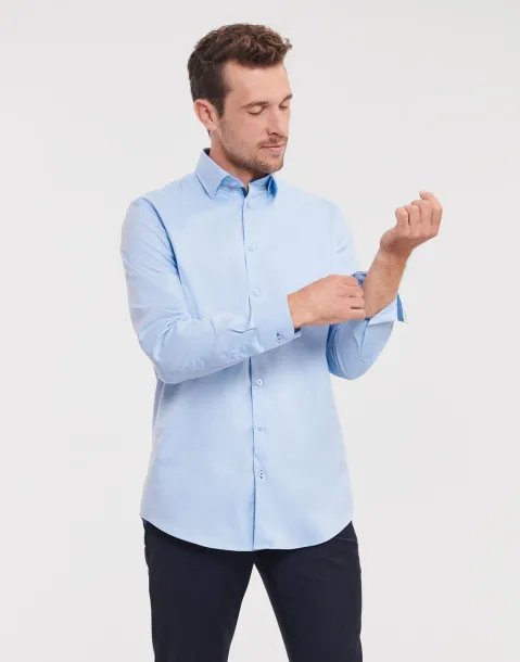  Tailored Contrast Herringbone Shirt LS - Russell Collection