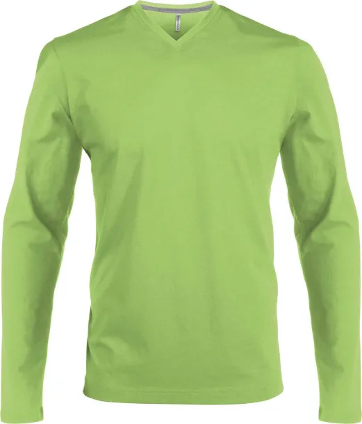  MEN'S LONG-SLEEVED V-NECK T-SHIRT - Kariban Lime