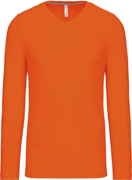  MEN'S LONG-SLEEVED V-NECK T-SHIRT - Kariban Orange