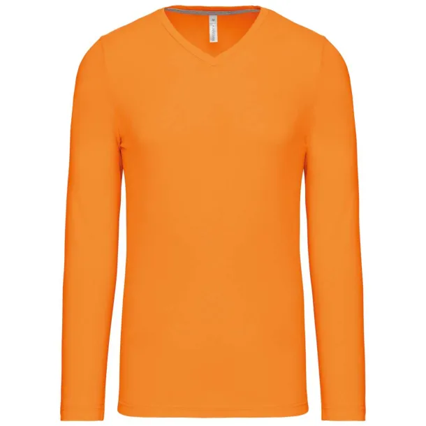  MEN'S LONG-SLEEVED V-NECK T-SHIRT - Kariban Orange