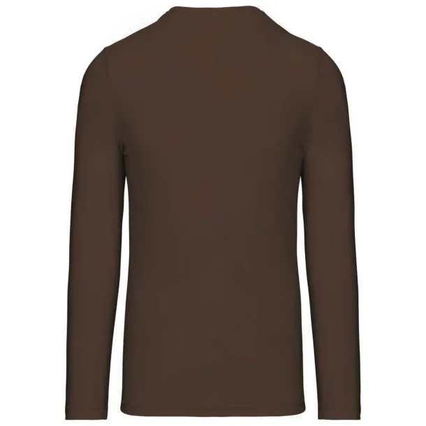  MEN'S LONG-SLEEVED V-NECK T-SHIRT - Kariban Chocolate