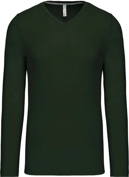  MEN'S LONG-SLEEVED V-NECK T-SHIRT - Kariban Šumski zelena
