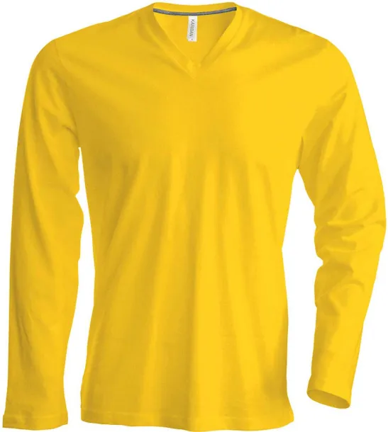  MEN'S LONG-SLEEVED V-NECK T-SHIRT - Kariban Yellow